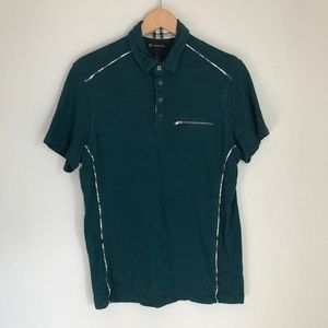 I.N.C Green Polo Zipper Top Size M